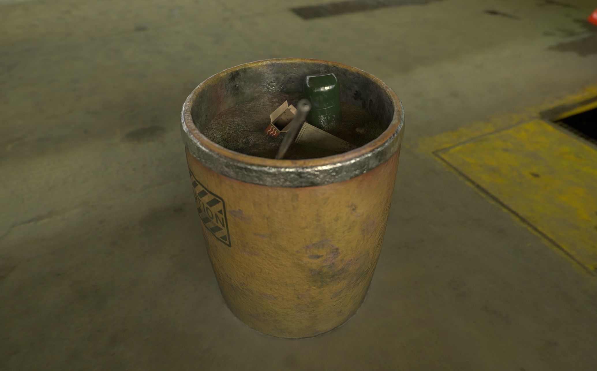 Trash can or bin Low-poly 3D model_7