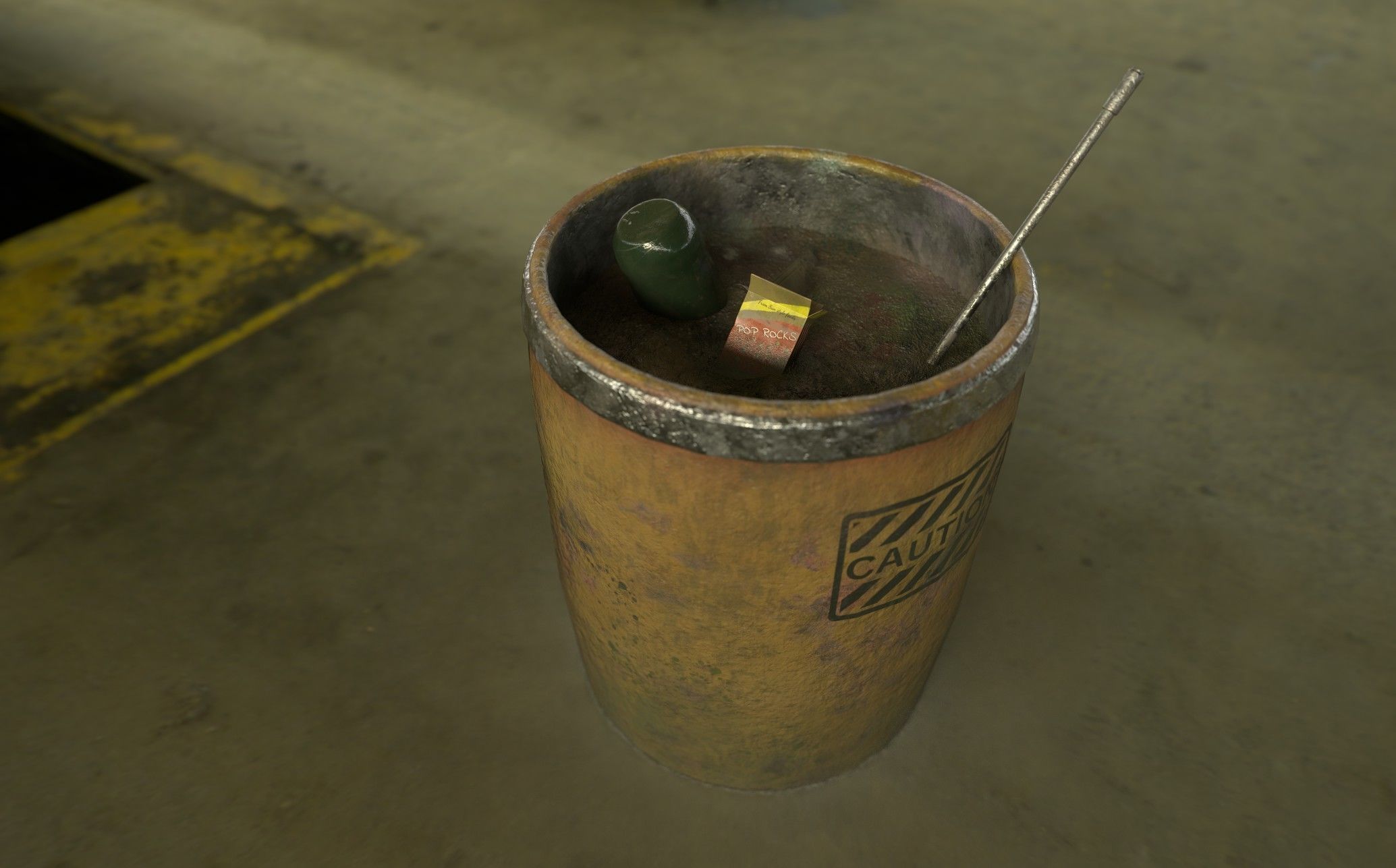 Trash can or bin Low-poly 3D model_6