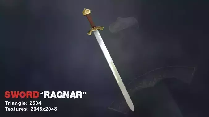 Sword Ragnar Low-poly 3D model