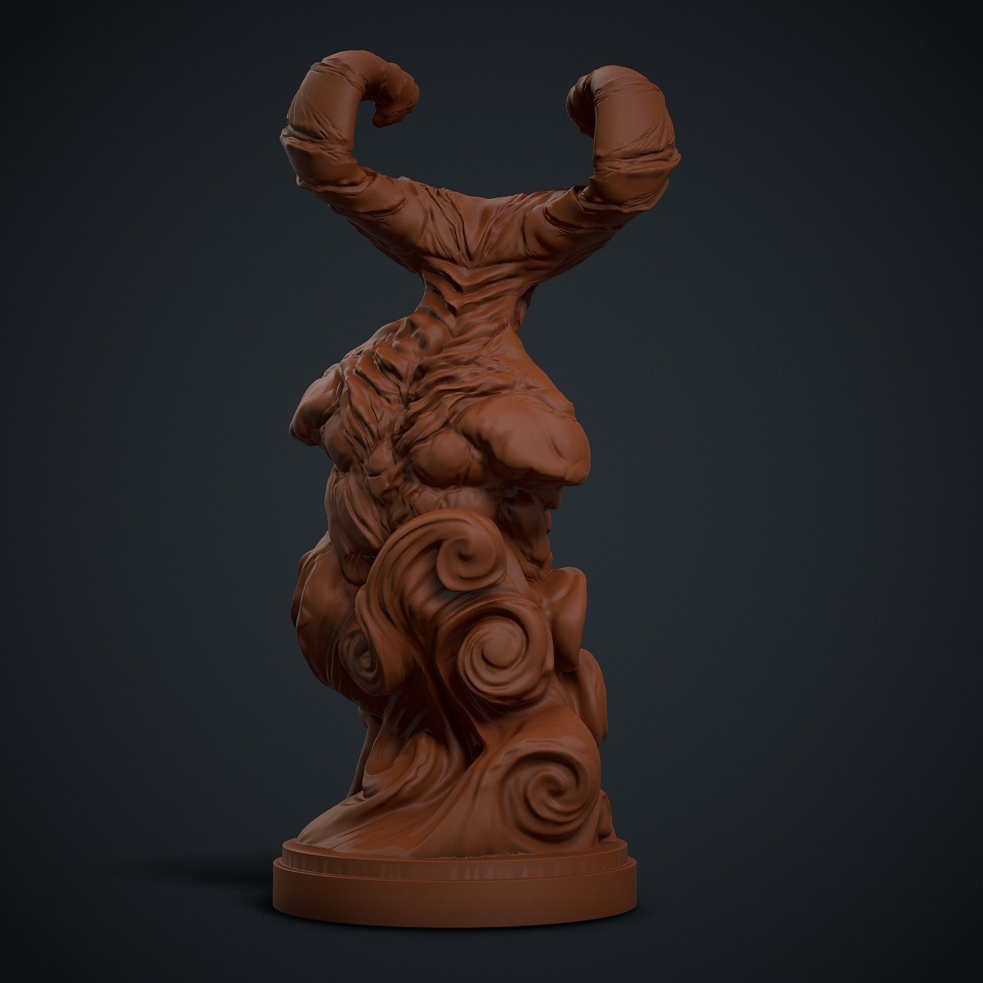 Demon Bust 01 3D print model_2