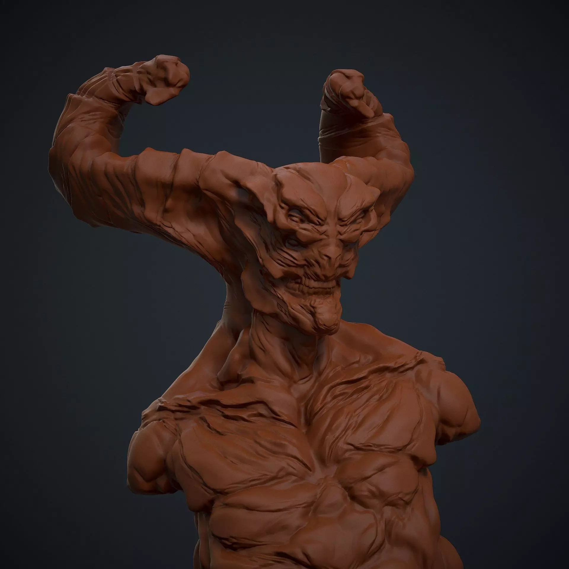 Demon Bust 01 3D print model_0