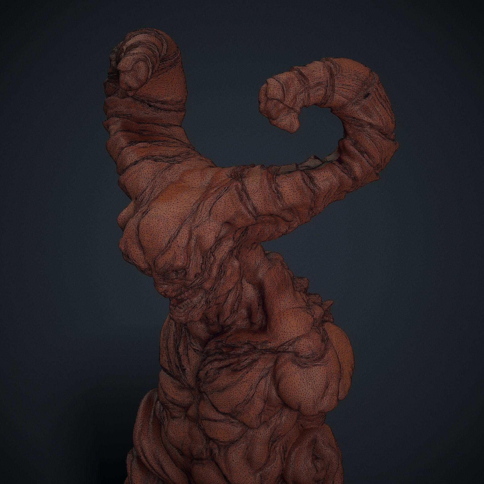 Demon Bust 01 3D print model_4