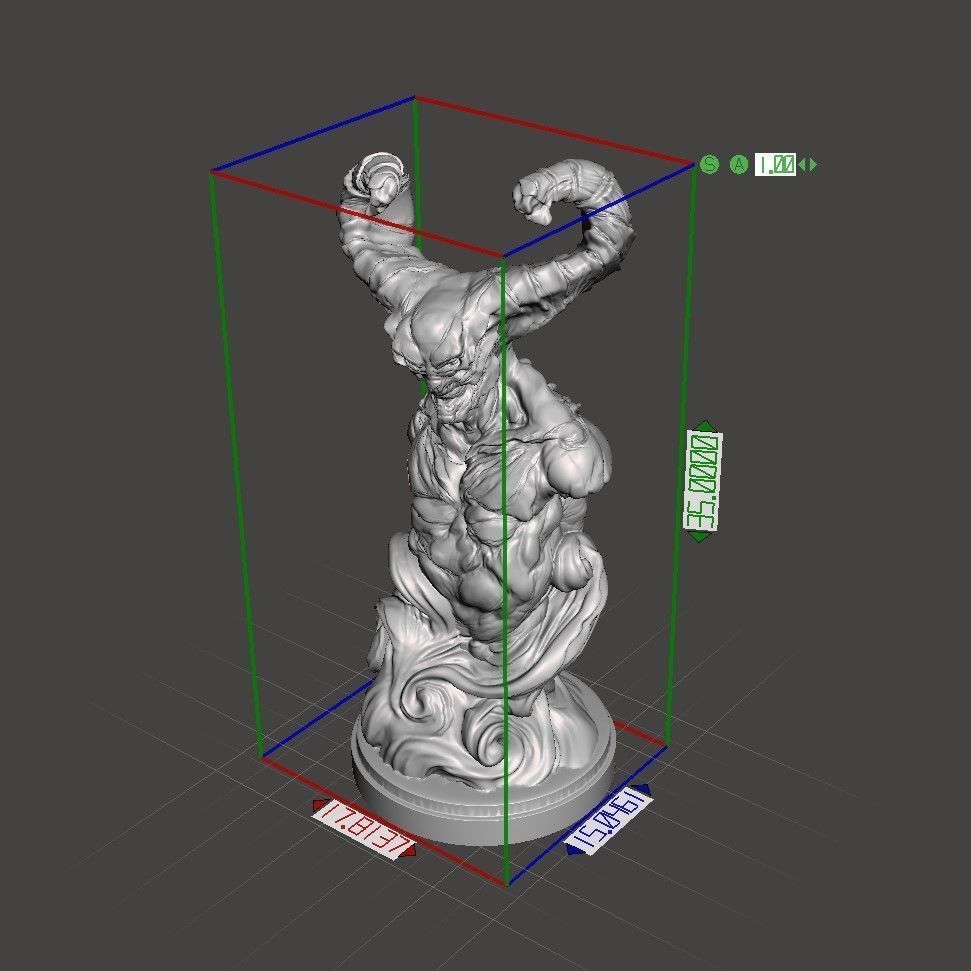 Demon Bust 01 3D print model_5