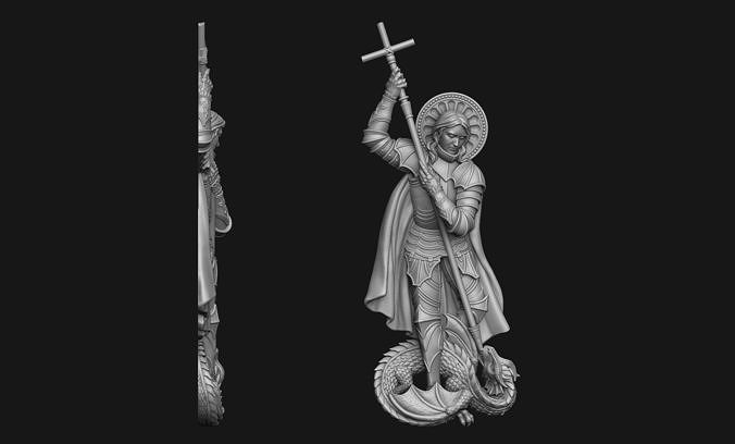 Saint George Bas-Relief 3D print model