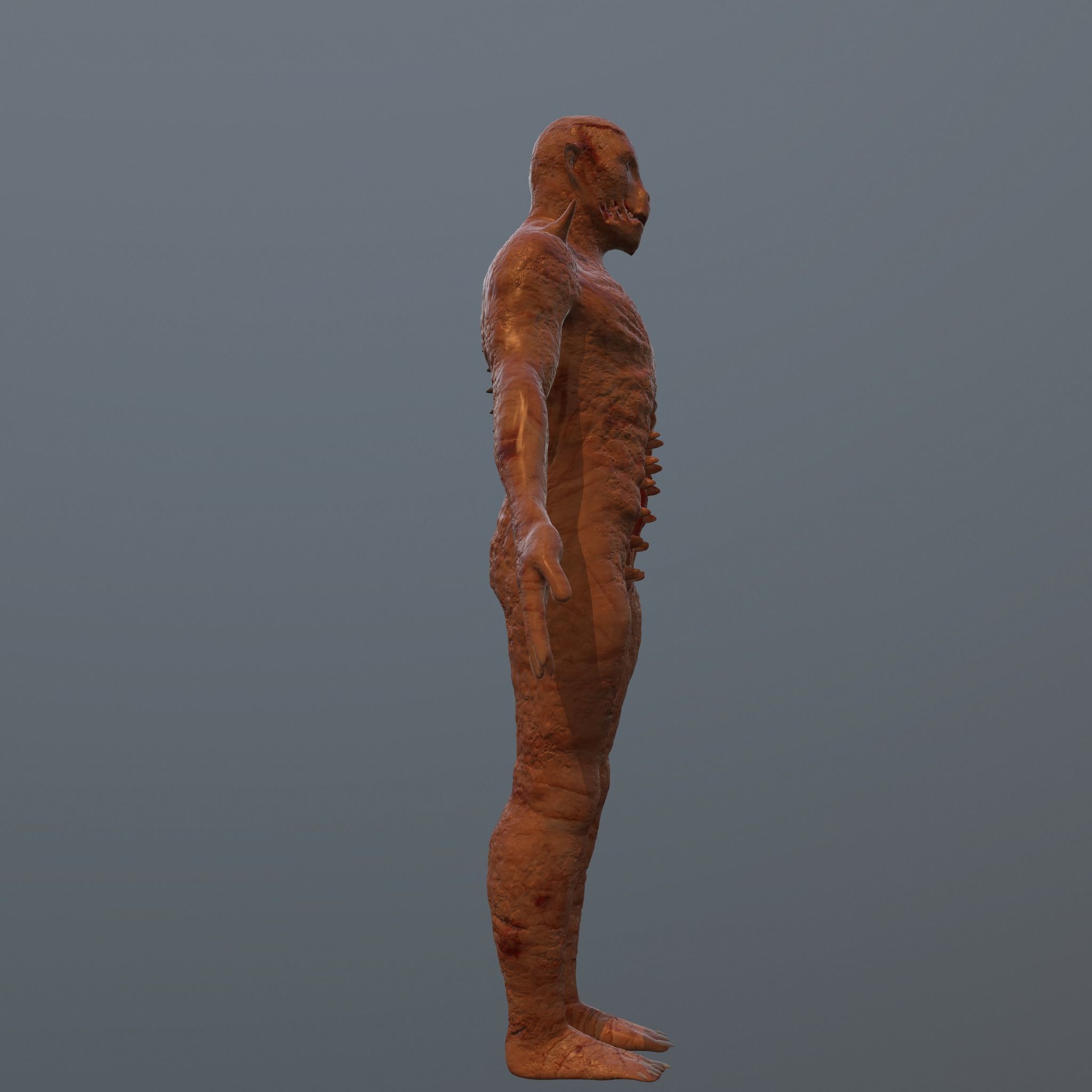 Zombie Creature Low-poly 3D model_4