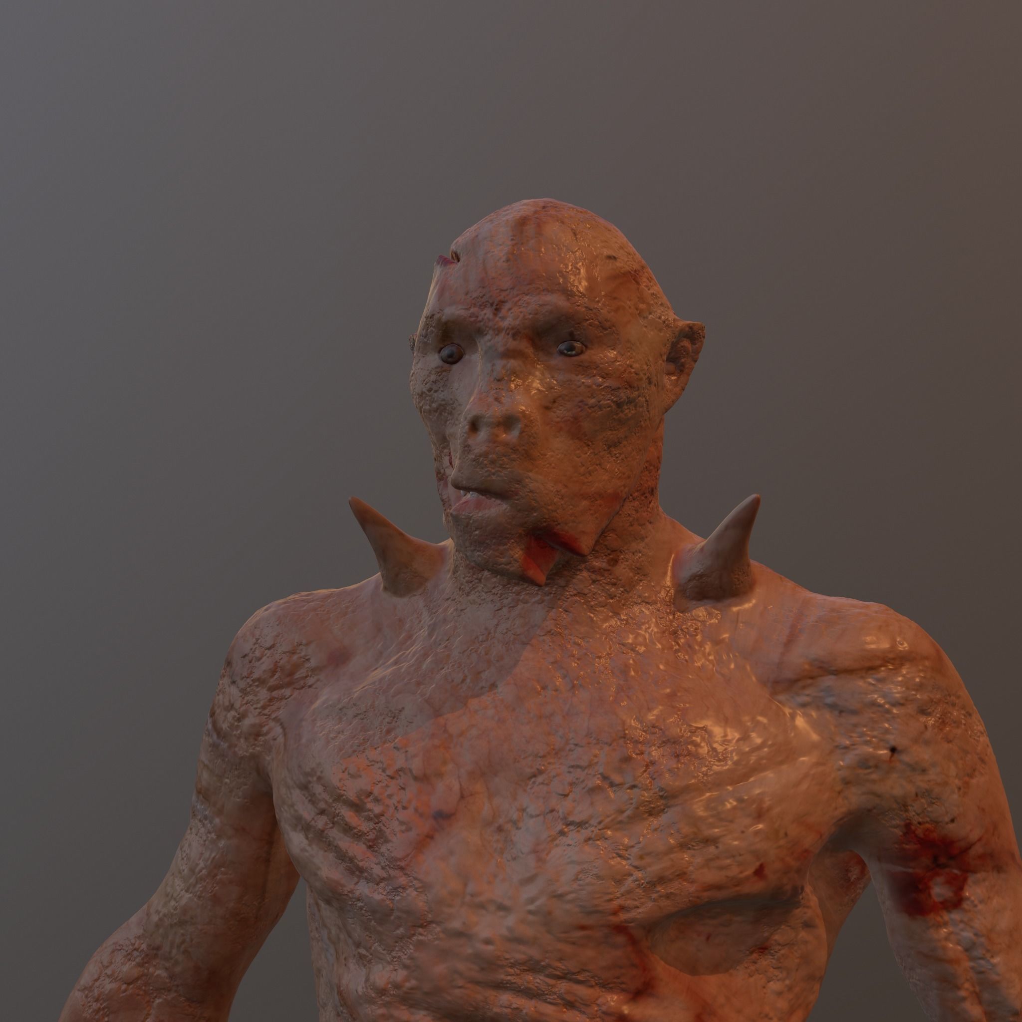 Zombie Creature Low-poly 3D model_3