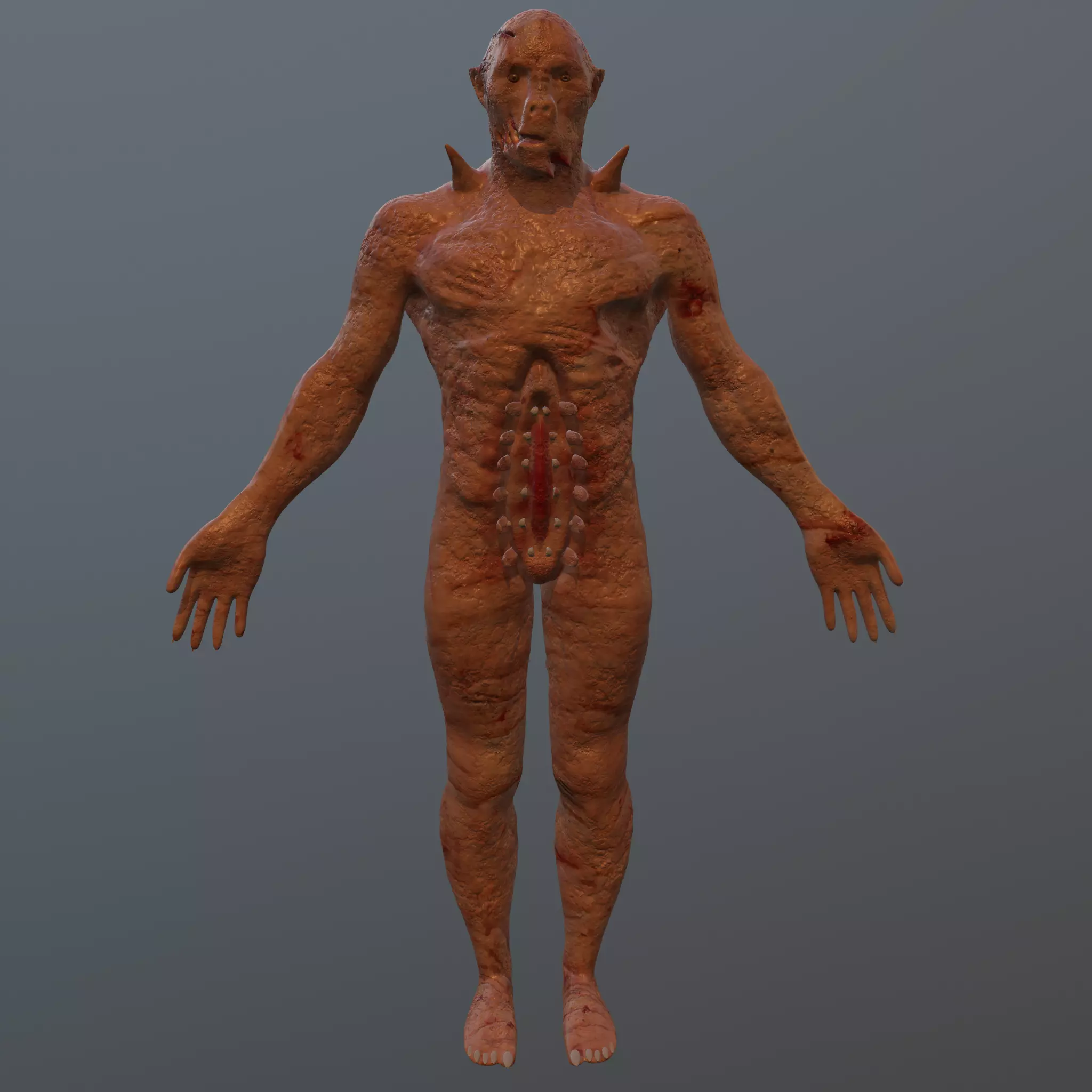 Zombie Creature Low-poly 3D model_0