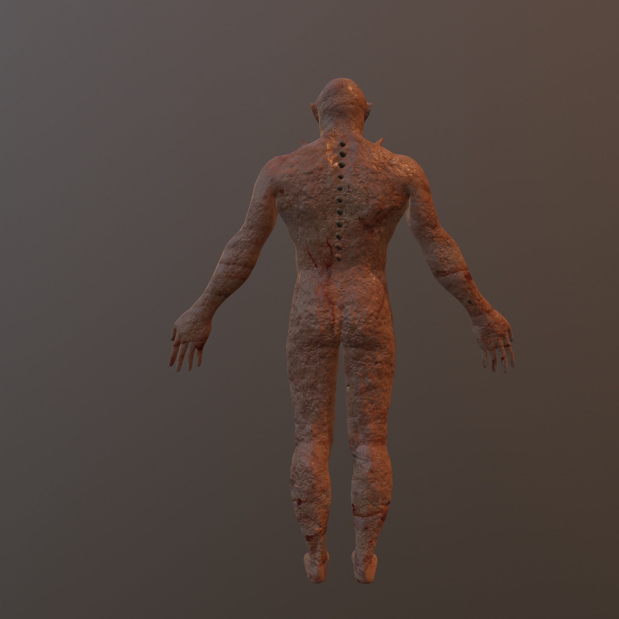 Zombie Creature Low-poly 3D model_5