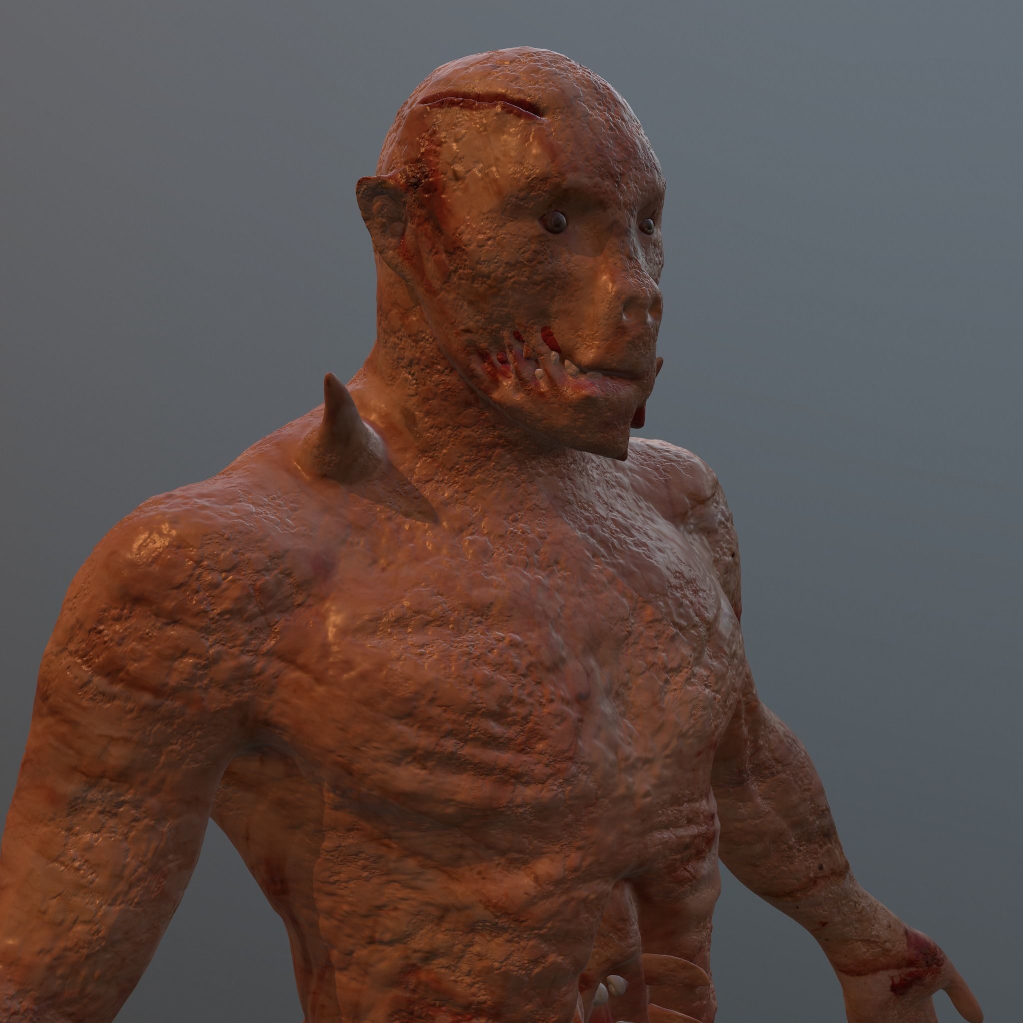 Zombie Creature Low-poly 3D model_2