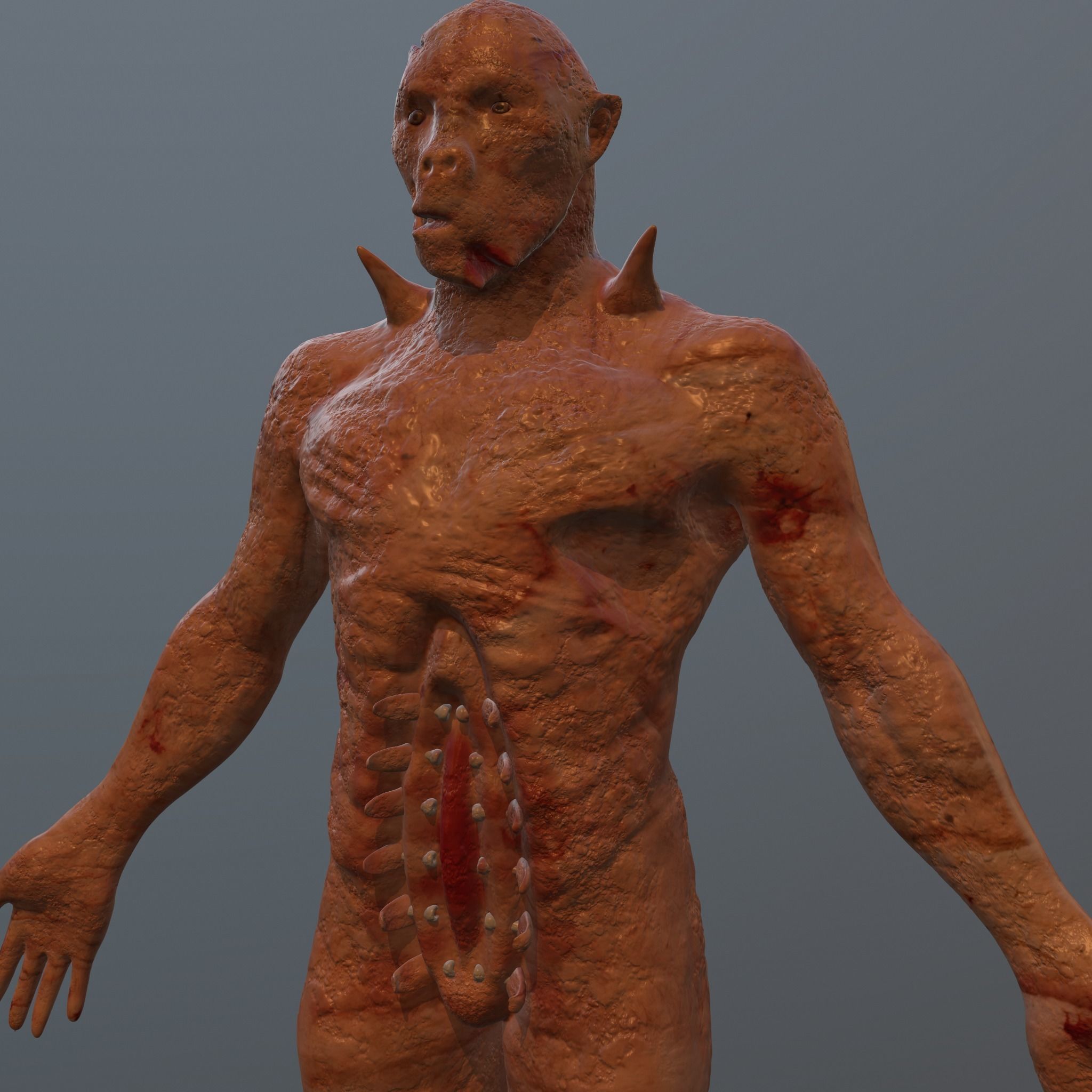 Zombie Creature Low-poly 3D model_6