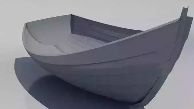 boat 3d model Low-poly 3D model