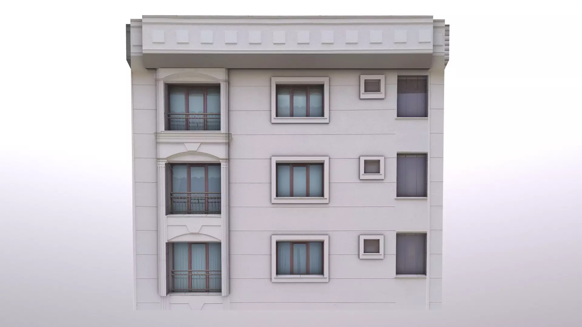 Architectural Building-2 Low-poly 3D model_0