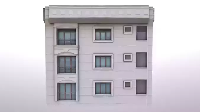 Architectural Building-2 Low-poly 3D model