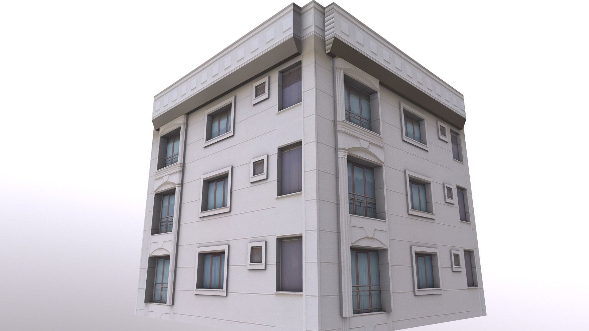 Architectural Building-2 Low-poly 3D model_18