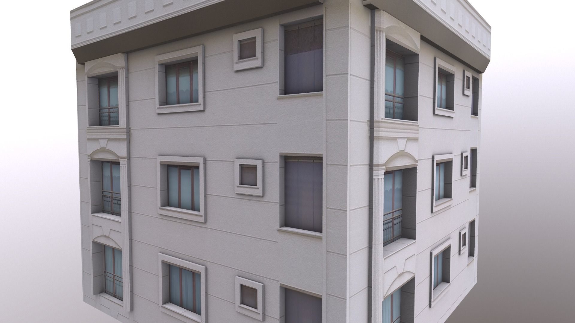 Architectural Building-2 Low-poly 3D model_14