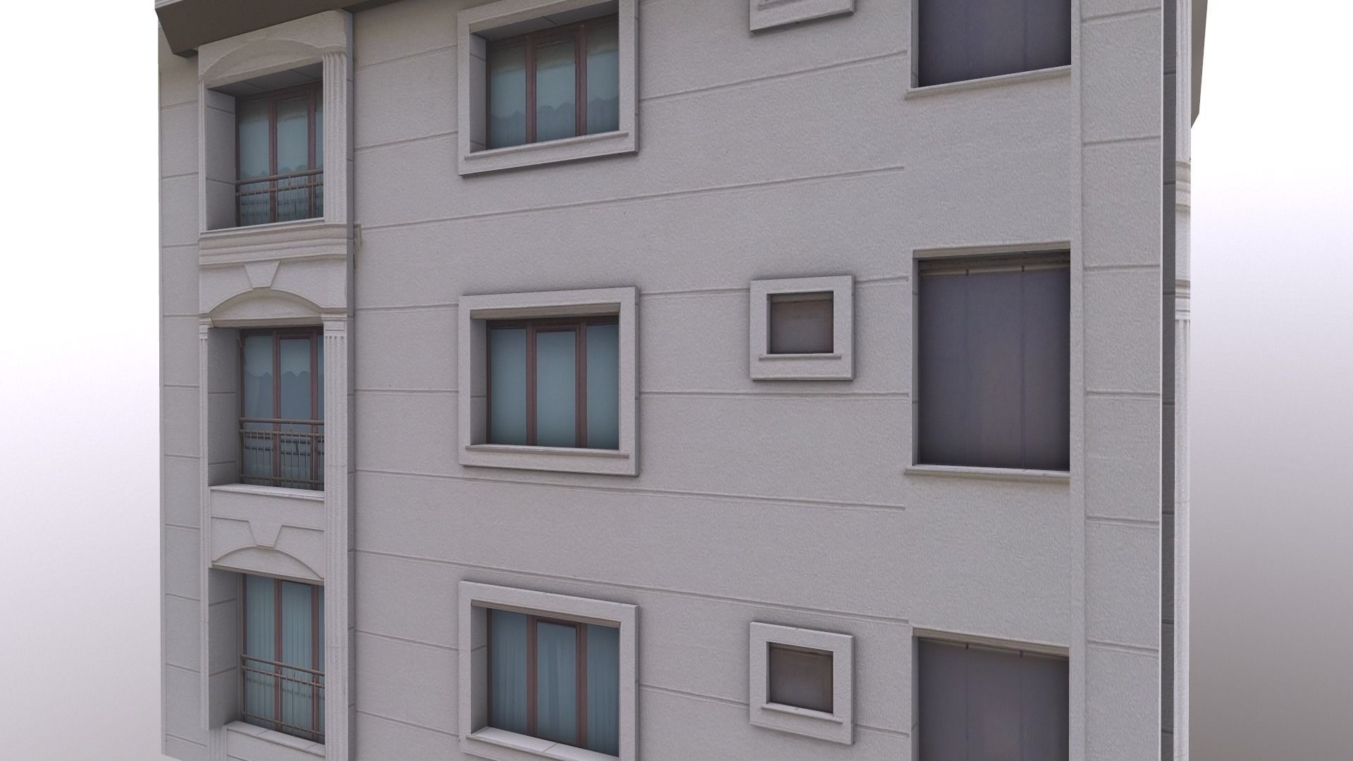 Architectural Building-2 Low-poly 3D model_16