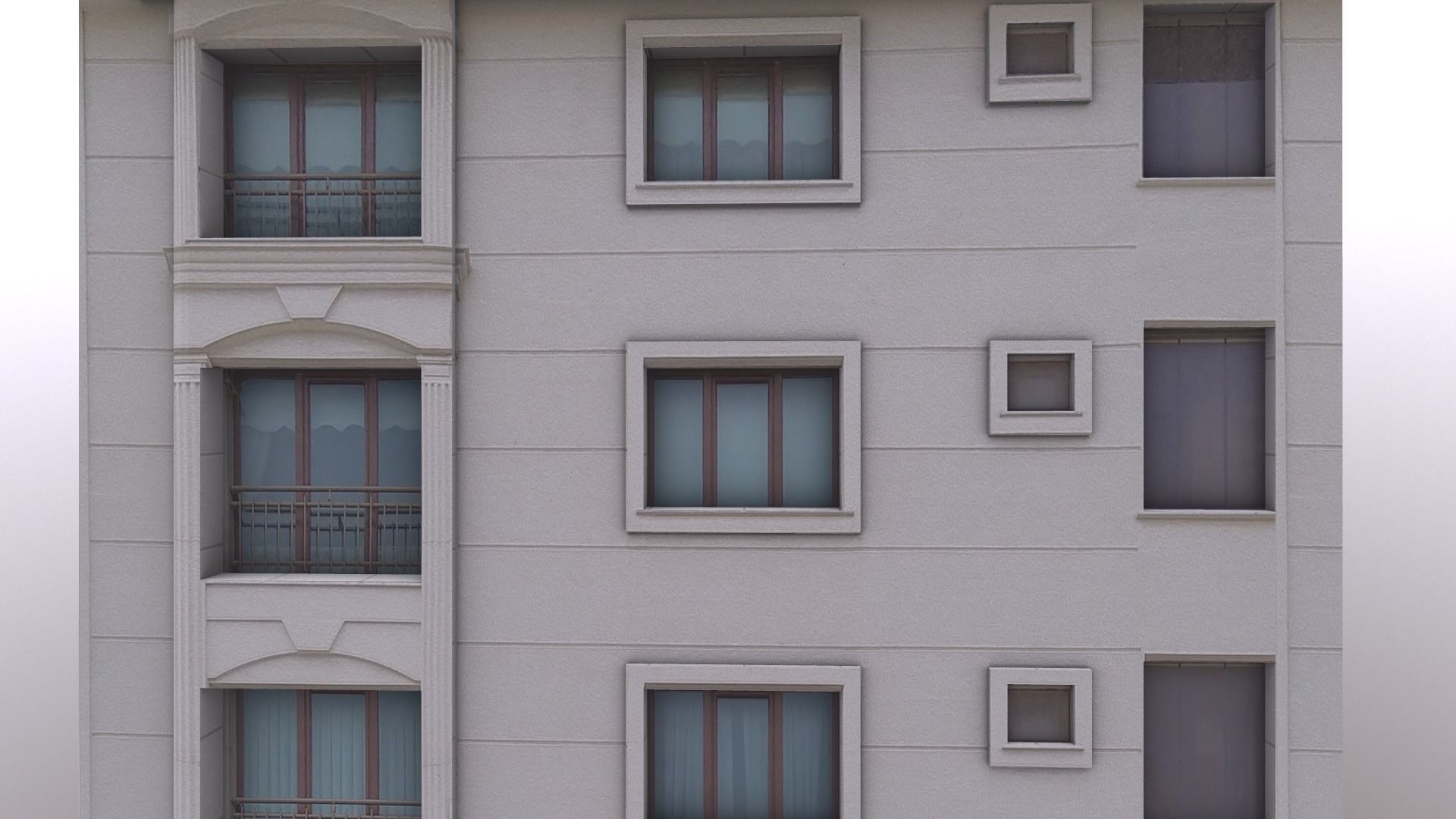 Architectural Building-2 Low-poly 3D model_19