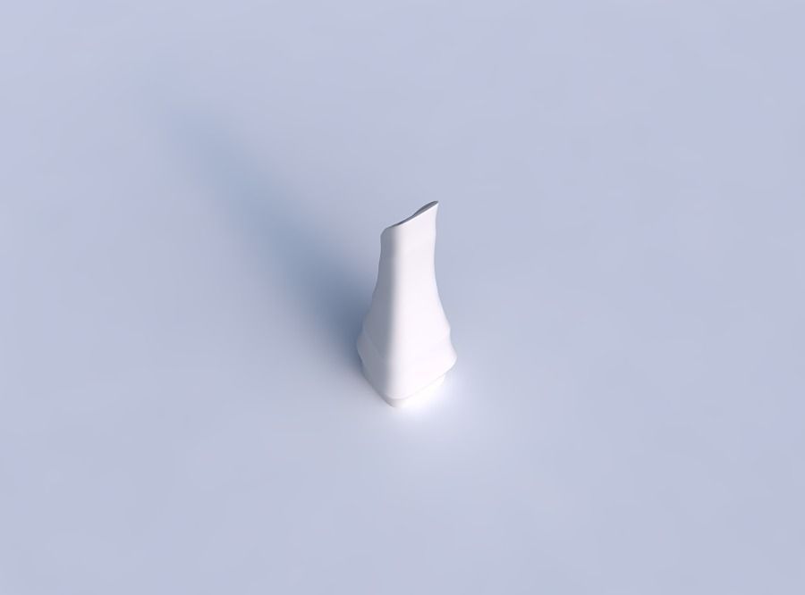 Vase top bent rectangle 2 with horizontal sections 3D print model_1