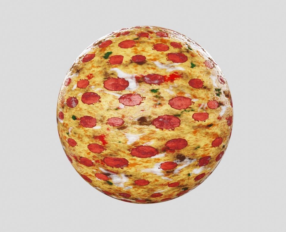 Pizza material Procedural and game ready model Low-poly 3D model_2