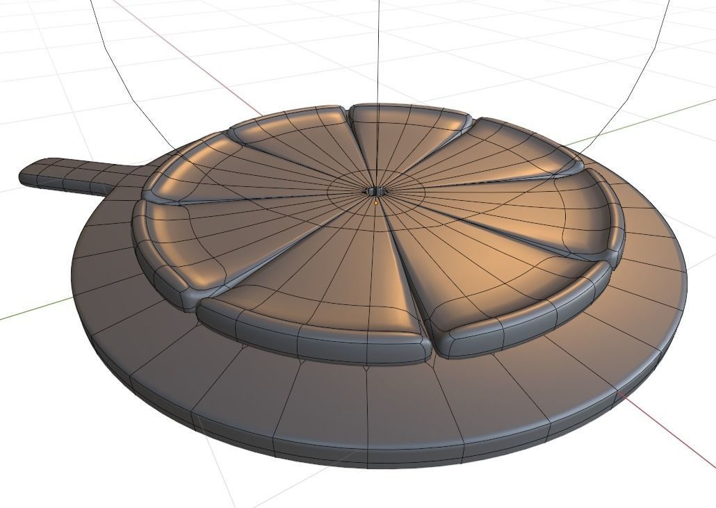 Pizza material Procedural and game ready model Low-poly 3D model_10
