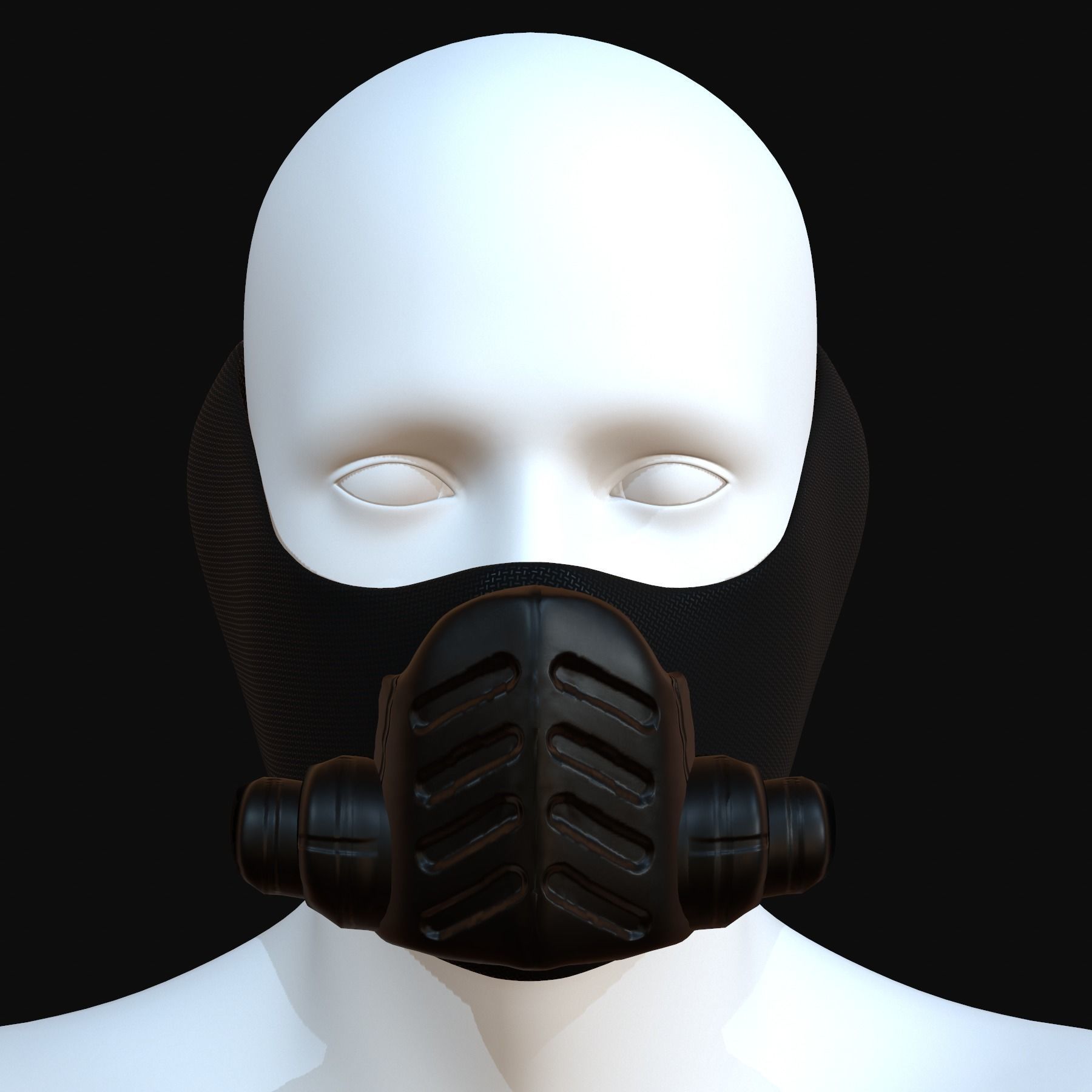 Gas mask helmet 3d model scifi Low-poly Low-poly 3D model_1