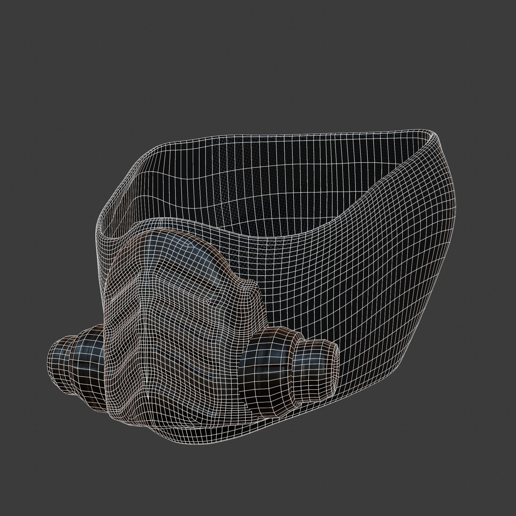 Gas mask helmet 3d model scifi Low-poly Low-poly 3D model_7