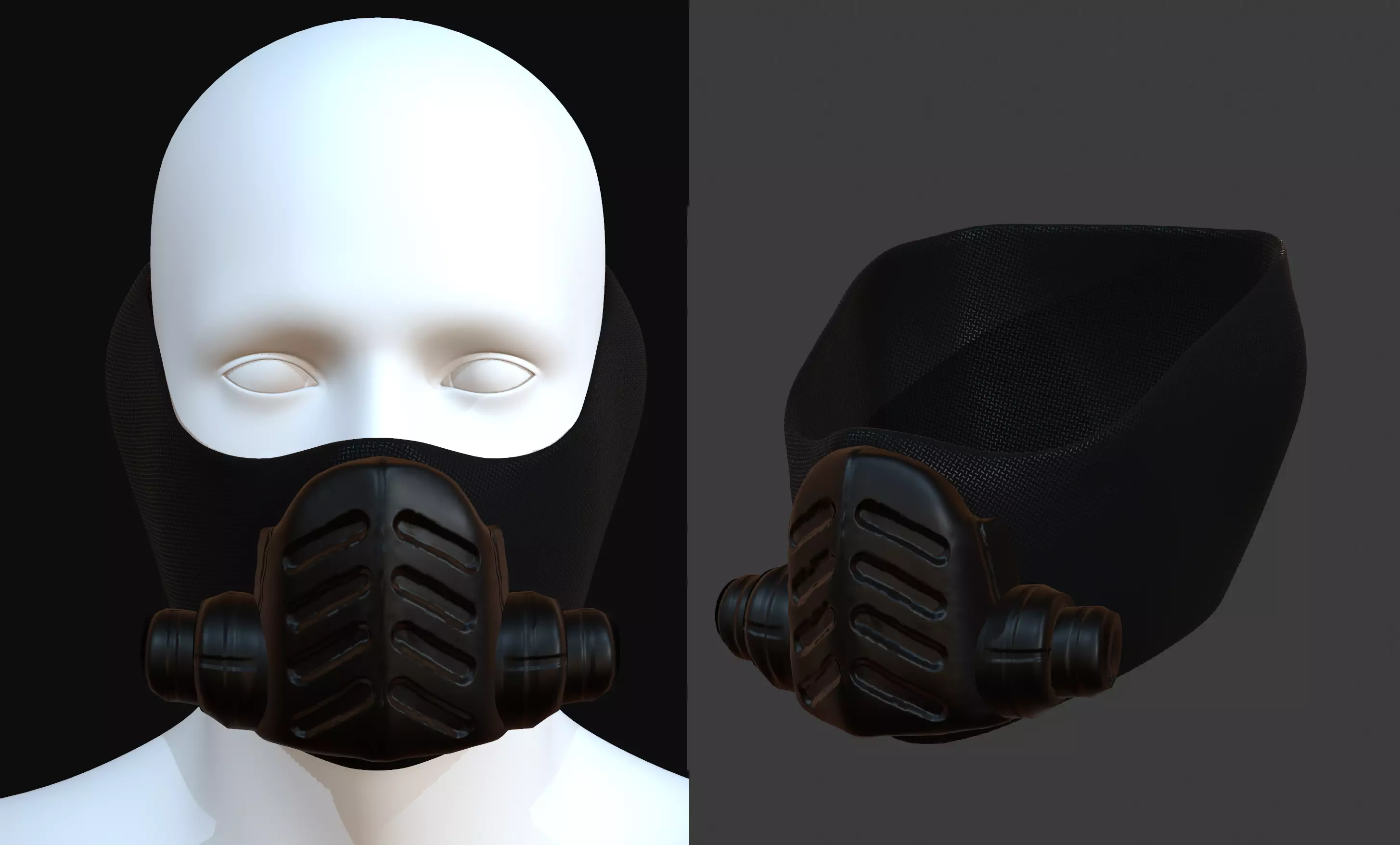 Gas mask helmet 3d model scifi Low-poly Low-poly 3D model_0