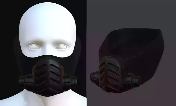 Gas mask helmet 3d model scifi Low-poly Low-poly 3D model Gas mask helmet 3d model scifi Low-poly Low-poly 3D model