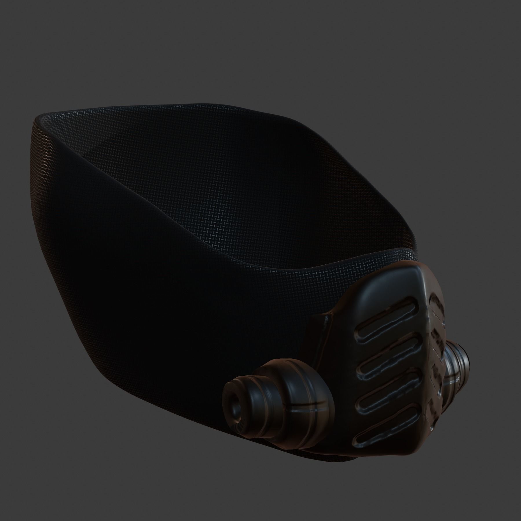 Gas mask helmet 3d model scifi Low-poly Low-poly 3D model_4