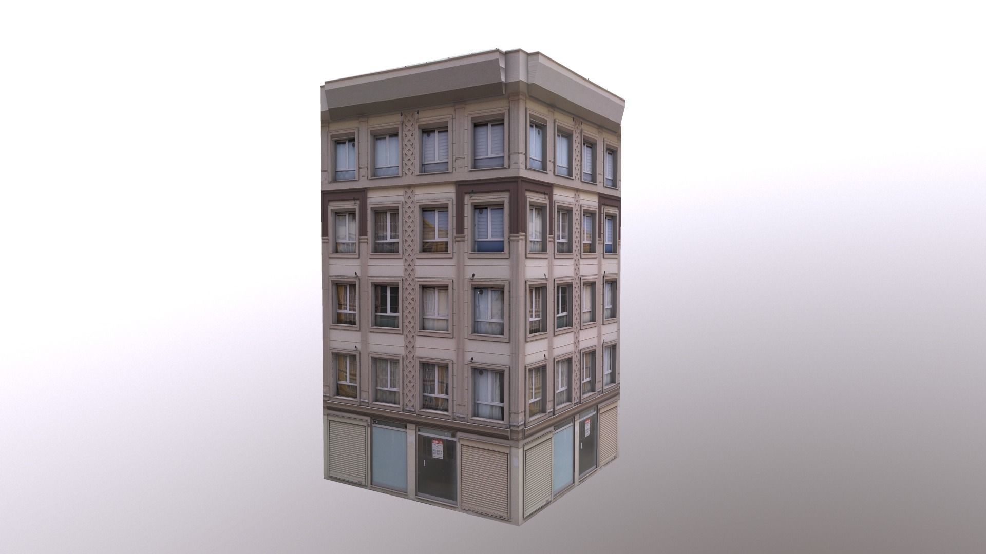 Architectural Building-1 Low-poly 3D model_8