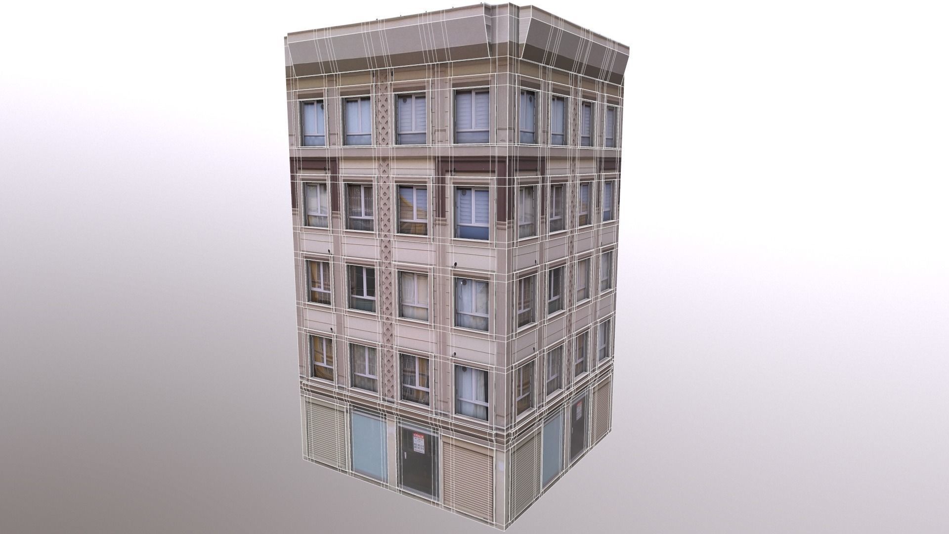 Architectural Building-1 Low-poly 3D model_14