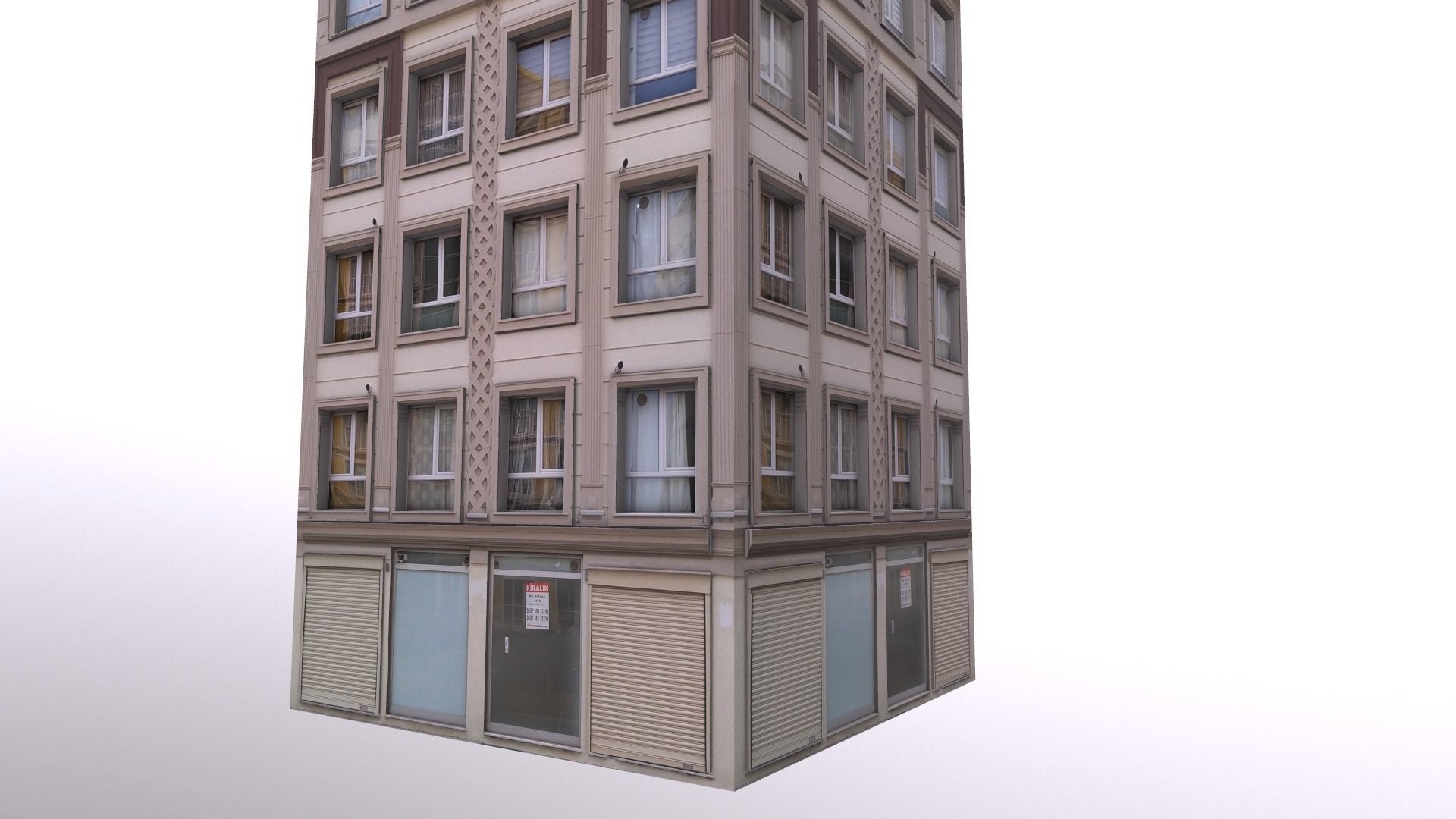 Architectural Building-1 Low-poly 3D model_6