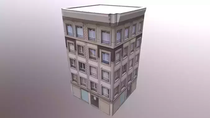 Architectural Building-1 Low-poly 3D model