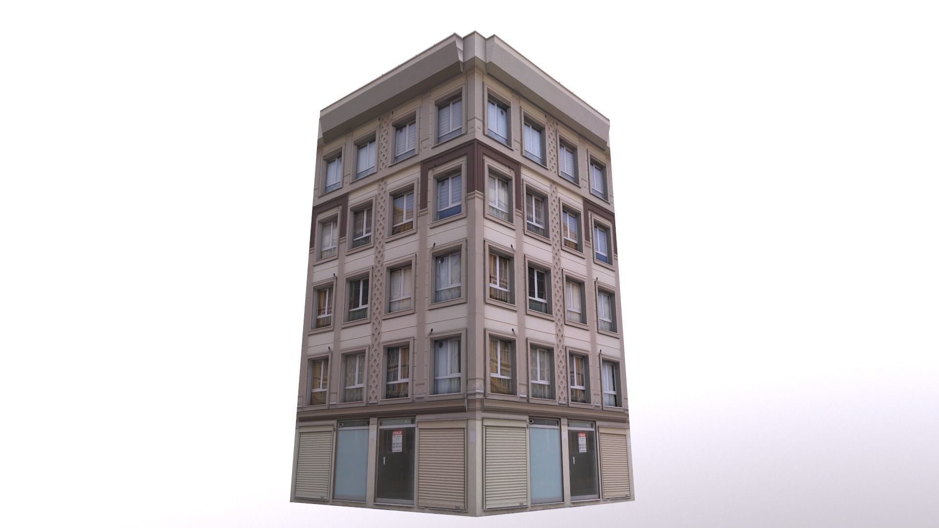 Architectural Building-1 Low-poly 3D model_4