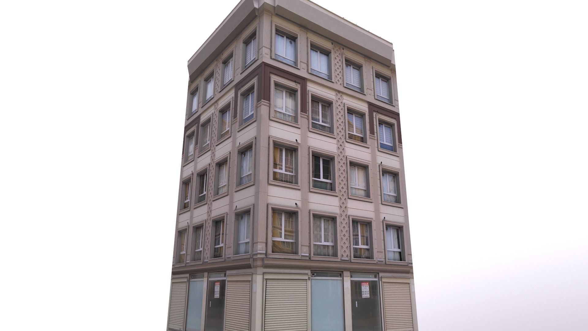 Architectural Building-1 Low-poly 3D model_10