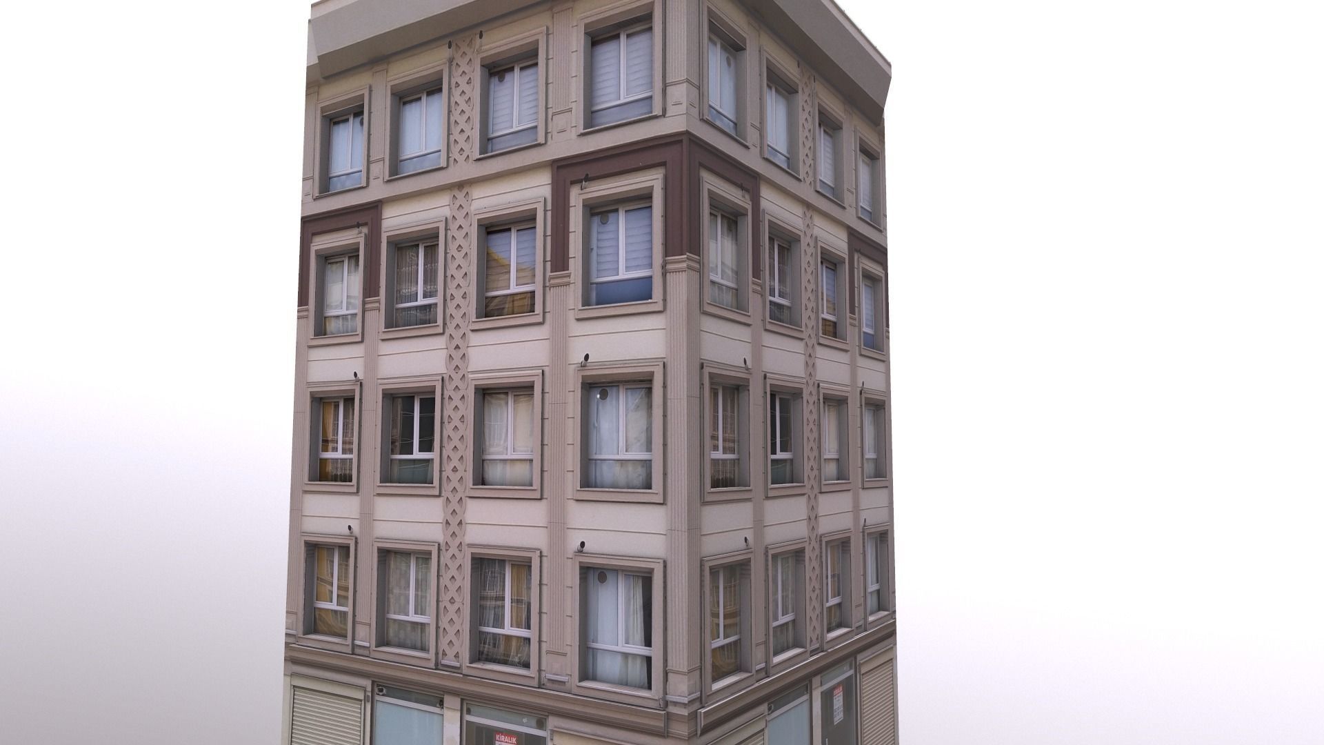 Architectural Building-1 Low-poly 3D model_5