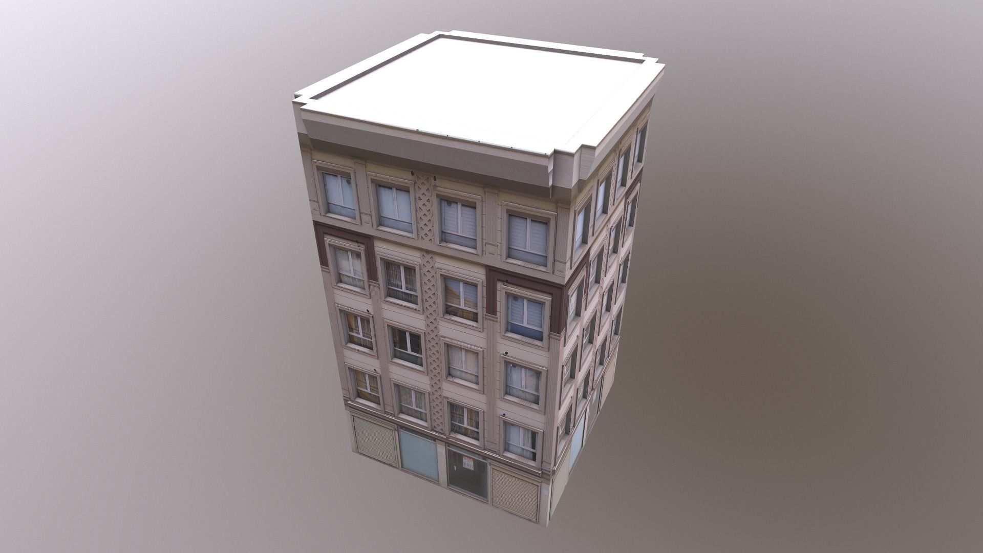 Architectural Building-1 Low-poly 3D model_17