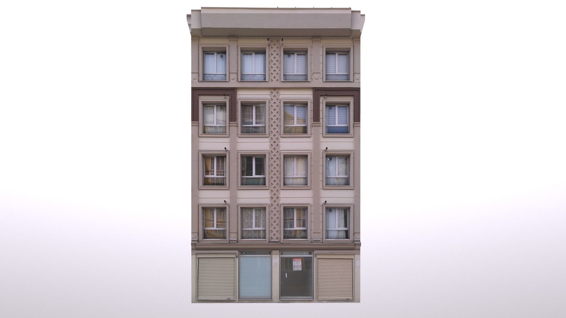 Architectural Building-1 Low-poly 3D model_1