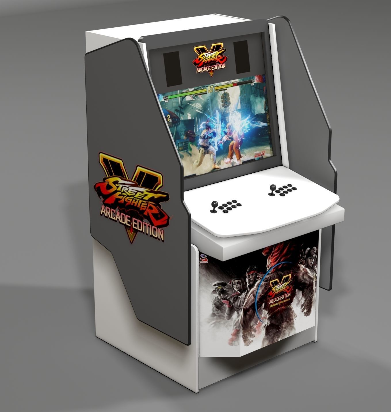 Arcade street fighter v machine Low-poly 3D model_6