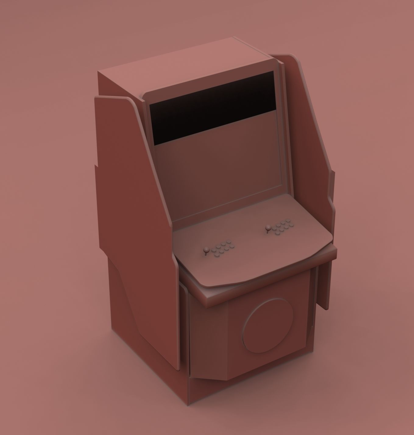 Arcade street fighter v machine Low-poly 3D model_3