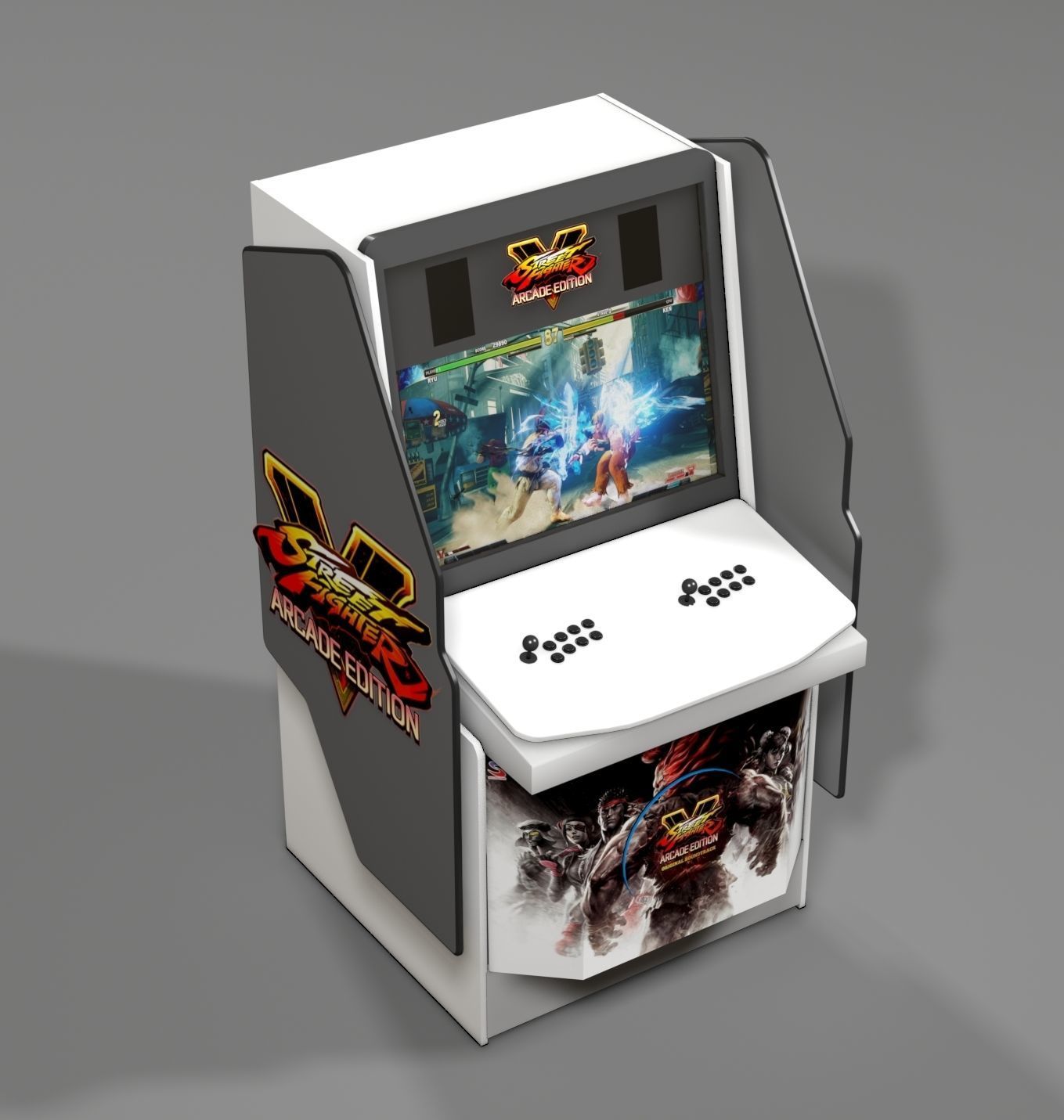 Arcade street fighter v machine Low-poly 3D model_2