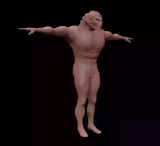 Reptile man Free low-poly 3D model