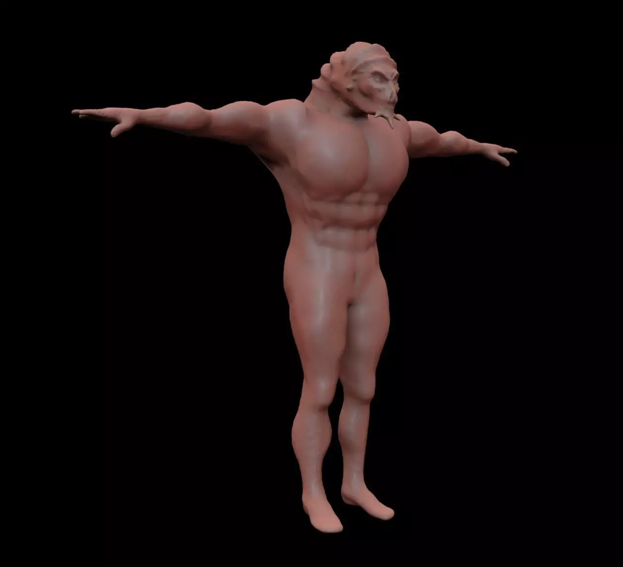 Reptile man Free low-poly 3D model_0