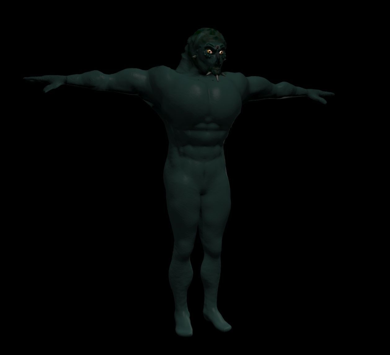 Reptile man Free low-poly 3D model_6