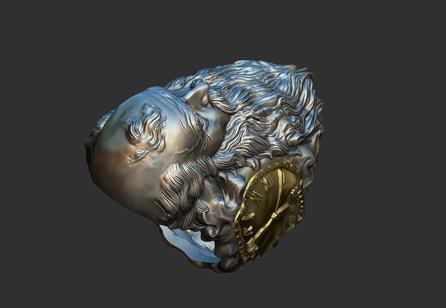 Father Time  ring  3D print model_8