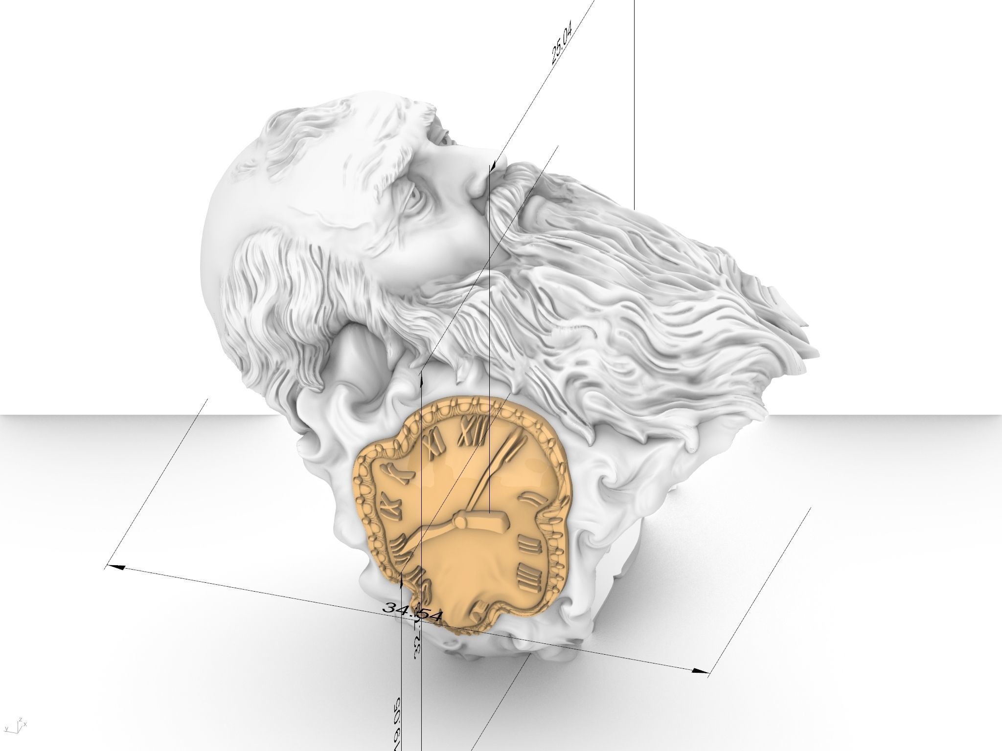 Father Time  ring  3D print model_5