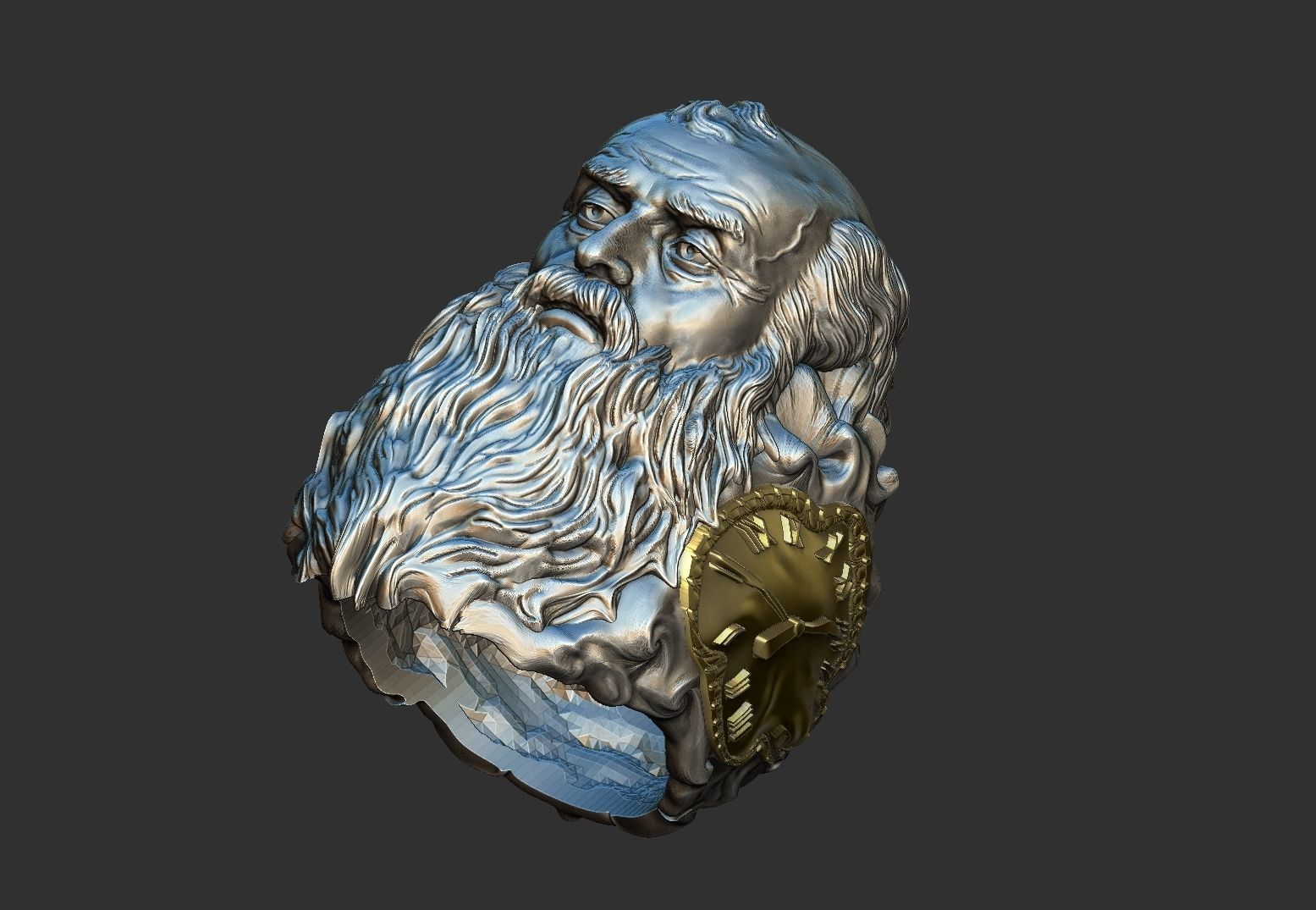Father Time  ring  3D print model_9