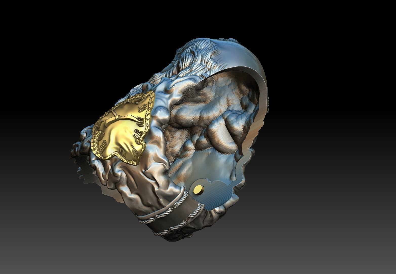 Father Time  ring  3D print model_4