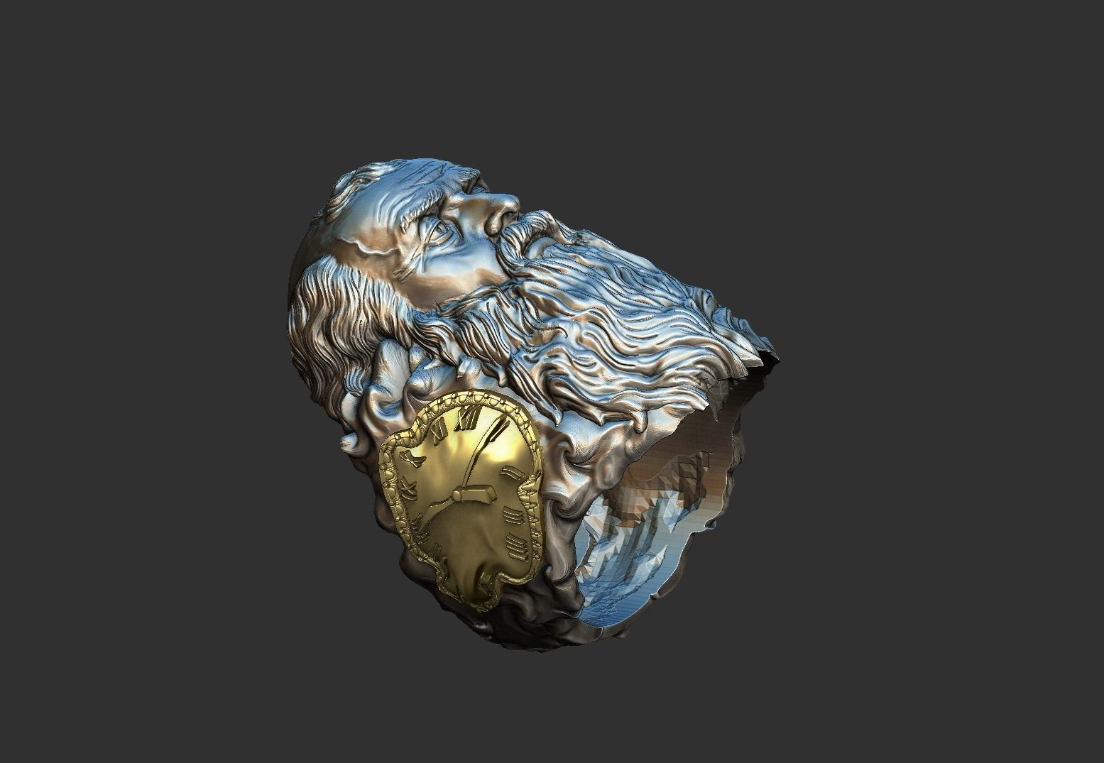 Father Time  ring  3D print model_7