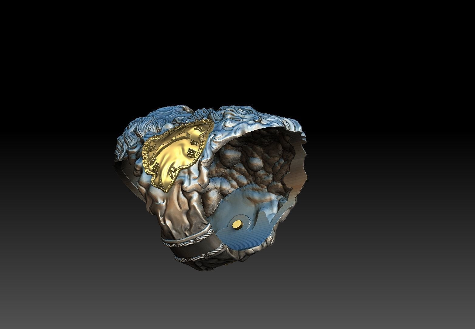 Father Time  ring  3D print model_3